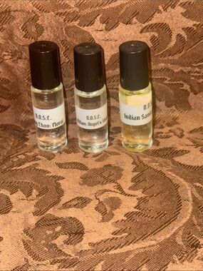 Set of Three Female & Unisex 3.7 Dram Rollerball Fragrance Oil Bottles